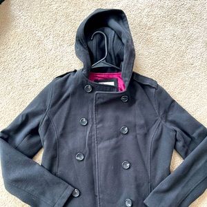 Hooded pea coat